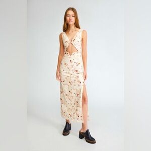 NWT PACSUN PEPPERMAYO Verve Linen Midi Dress Safari 2